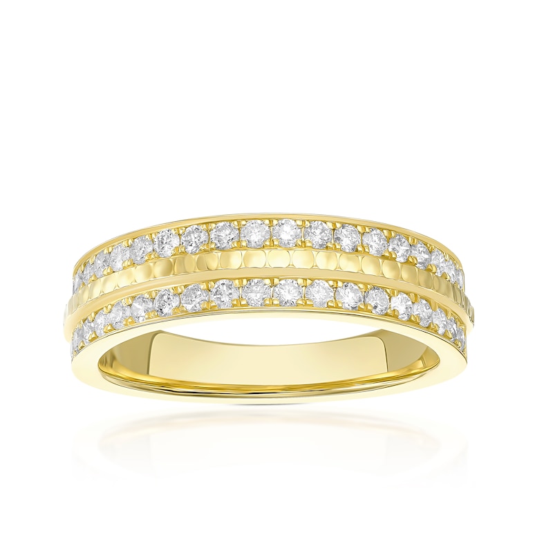 Main Image 1 of 9ct Yellow Gold Double Row Eternity 0.50ct Diamond Ring