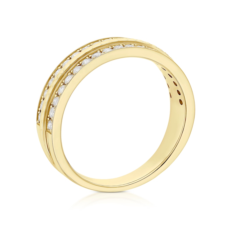 Main Image 3 of 9ct Yellow Gold Double Row Eternity 0.50ct Diamond Ring