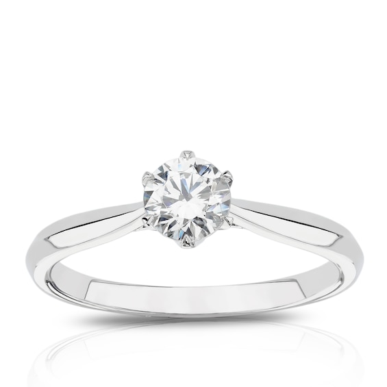 Engagement Ring 18ct White Gold Solitaire 0.50ct Eternal Dia