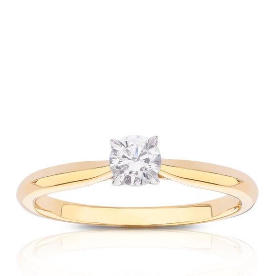 Engagement Ring 18ct Gold Solitaire 0.33ct Eternal Diamond Ring