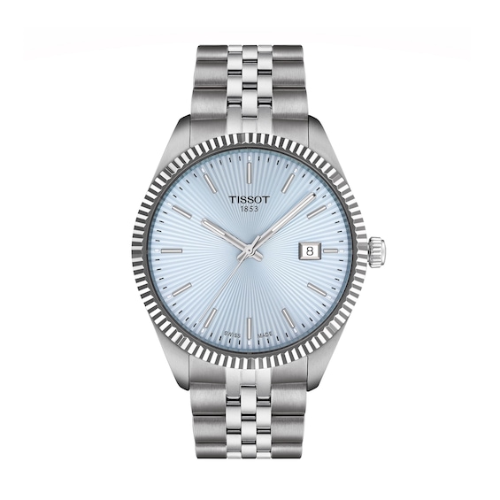 Men's Tissot Ballade 40Mm Ice Blue Dial & Stainless Steel Bracelet Watch
