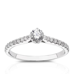 Engagement Ring Eternal Diamond 18ct White Gold 0.50ct Total Four Claw Ring
