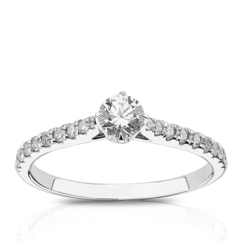 Main Image 1 of Engagement Ring Eternal Diamond 18ct White Gold 0.50ct Total Four Claw Ring