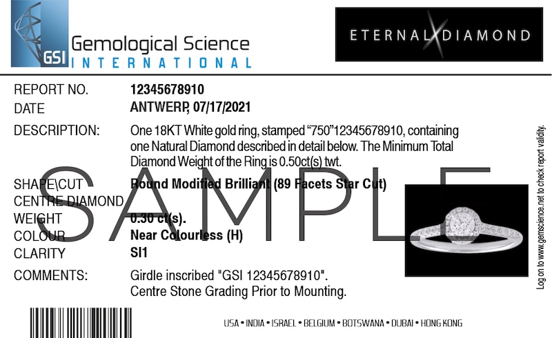 Main Image 5 of Engagement Ring Eternal Diamond 18ct White Gold 0.50ct Total Four Claw Ring