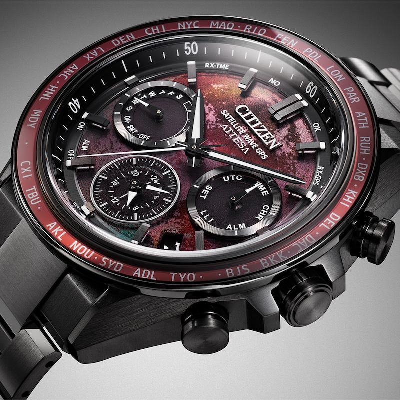 Main Image 6 of Citizen Attesa Chronograph Shades of Red & Grey Super Titanium Limited Edition Watch