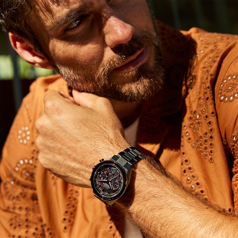 Main Image 8 of Citizen Attesa Chronograph Shades of Red & Grey Super Titanium Limited Edition Watch