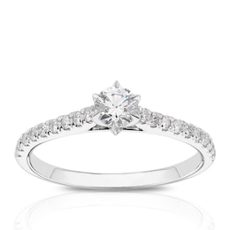 Engagement Ring Eternal Diamond 18ct White Gold 0.50ct Total Six Claw Ring