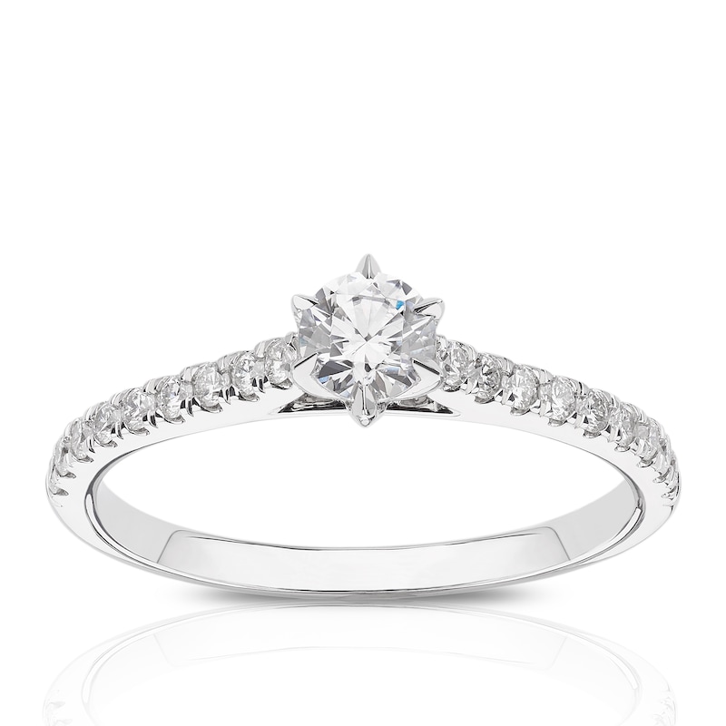 Main Image 1 of Engagement Ring Eternal Diamond 18ct White Gold 0.50ct Total Six Claw Ring