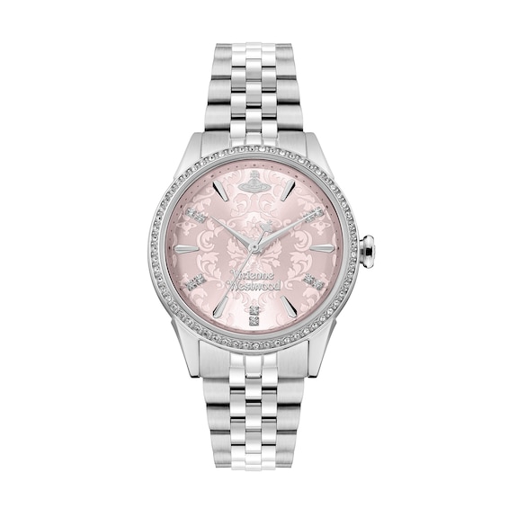 Women's Vivienne Westwood Little Wallace Pink Dial & Stainless Steel Bracelet Watch