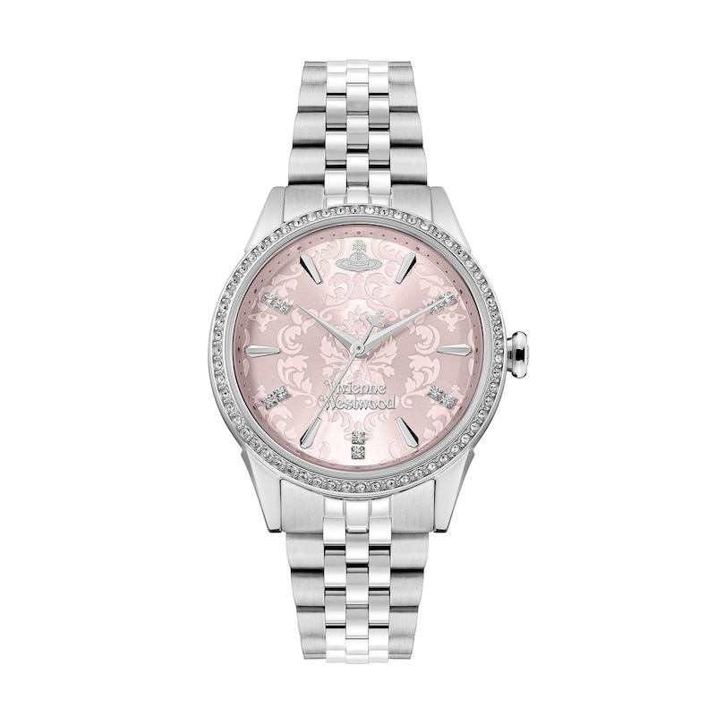 Main Image 1 of Vivienne Westwood Little Wallace Pink Dial & Stainless Steel Bracelet Watch