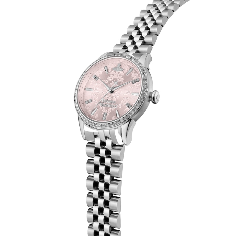 Main Image 3 of Vivienne Westwood Little Wallace Pink Dial & Stainless Steel Bracelet Watch