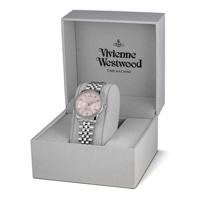 Main Image 7 of Vivienne Westwood Little Wallace Pink Dial & Stainless Steel Bracelet Watch