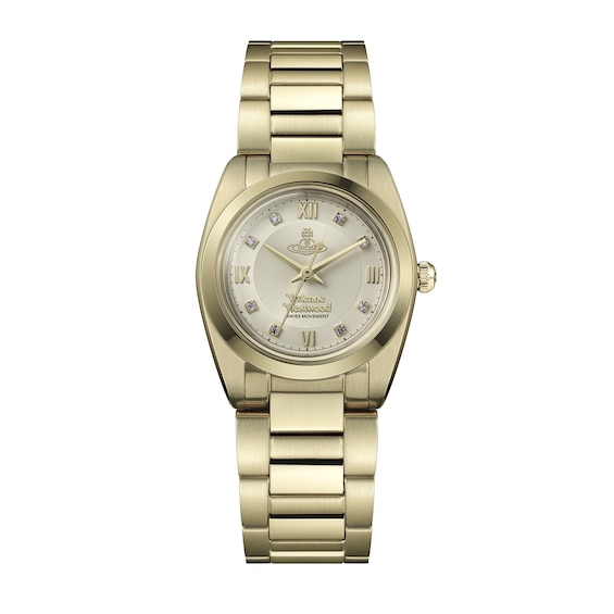 Women's Vivienne Westwood The Tavistock Champagne Sunray Dial & Gold Tone Bracelet Watch