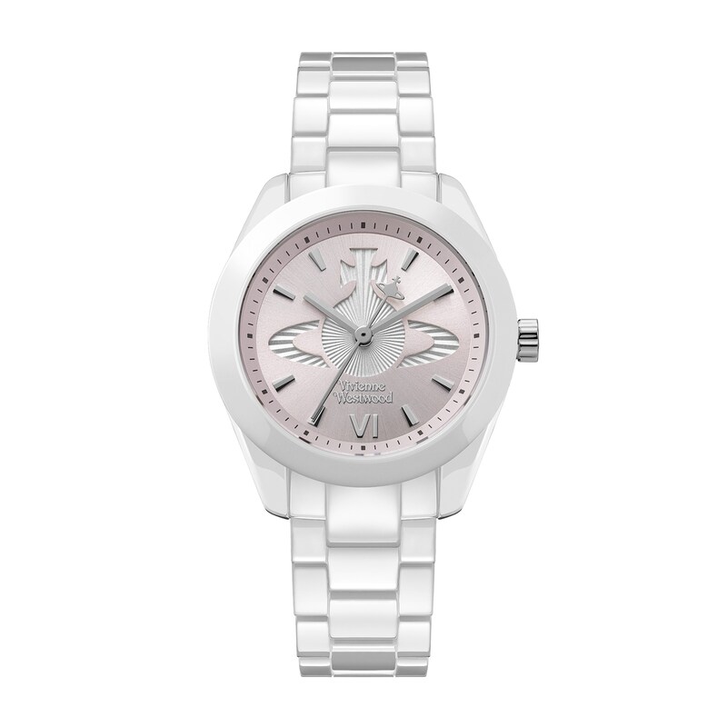 Main Image 1 of Vivienne Westwood Fenchurch Ceramica Light Pink Dial & White Ceramic Bracelet Watch