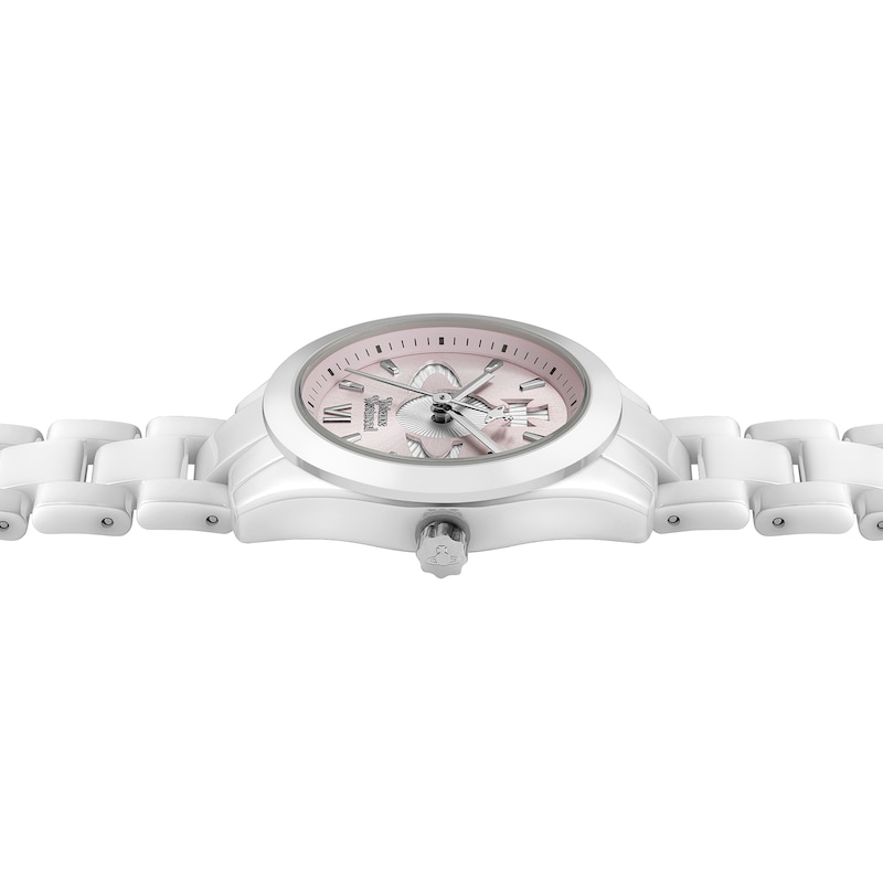 Main Image 4 of Vivienne Westwood Fenchurch Ceramica Light Pink Dial & White Ceramic Bracelet Watch