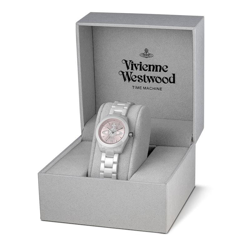 Main Image 7 of Vivienne Westwood Fenchurch Ceramica Light Pink Dial & White Ceramic Bracelet Watch
