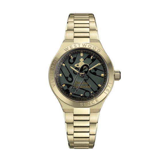 Men's Vivienne Westwood Berwick Green Dial & Gold Tone Bracelet Watch