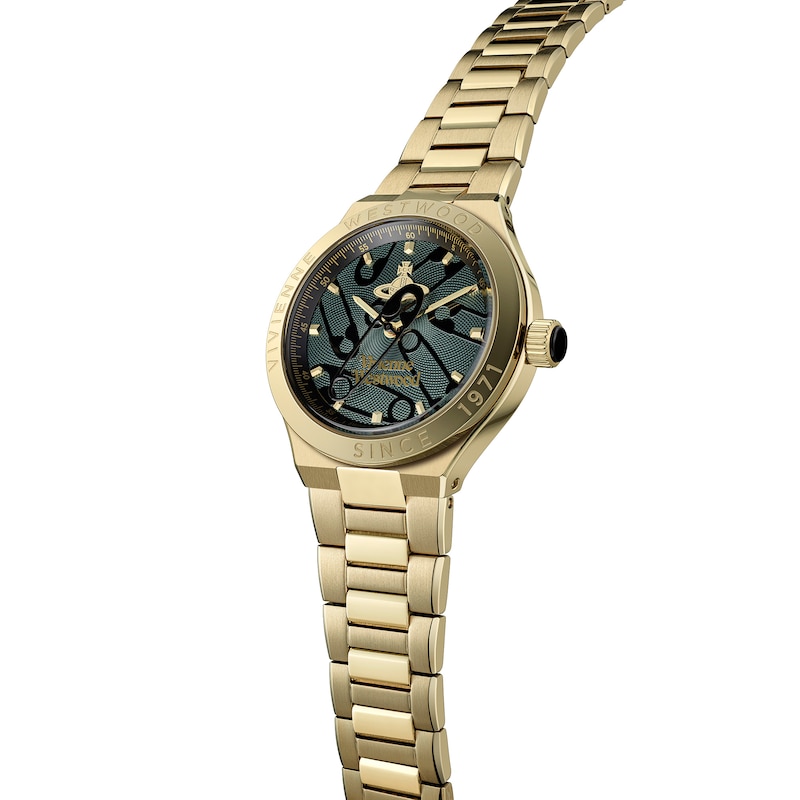 Main Image 3 of Vivienne Westwood Berwick Green Dial & Gold Tone Bracelet Watch