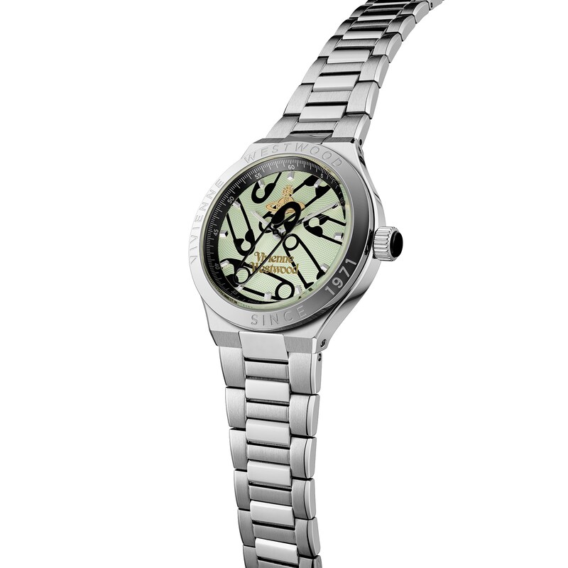 Main Image 3 of Vivienne Westwood Berwick Light Green Dial & Stainless Steel Bracelet Watch