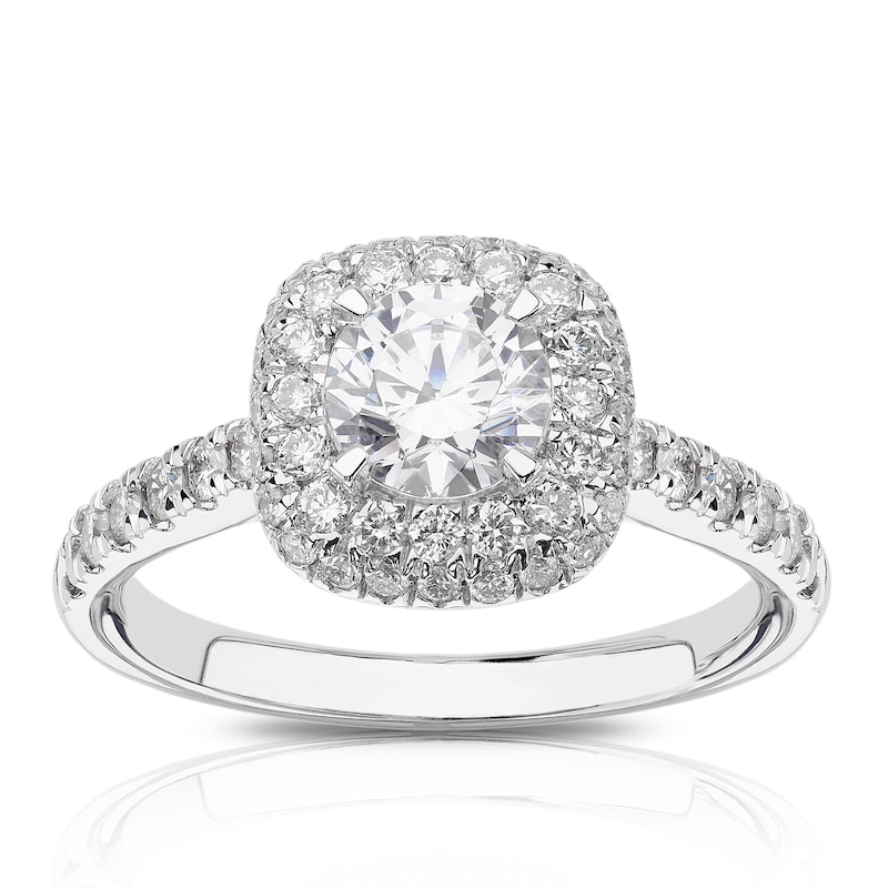 Main Image 1 of Engagement Ring Eternal Diamond Platinum 1.25ct Total Double Halo Ring