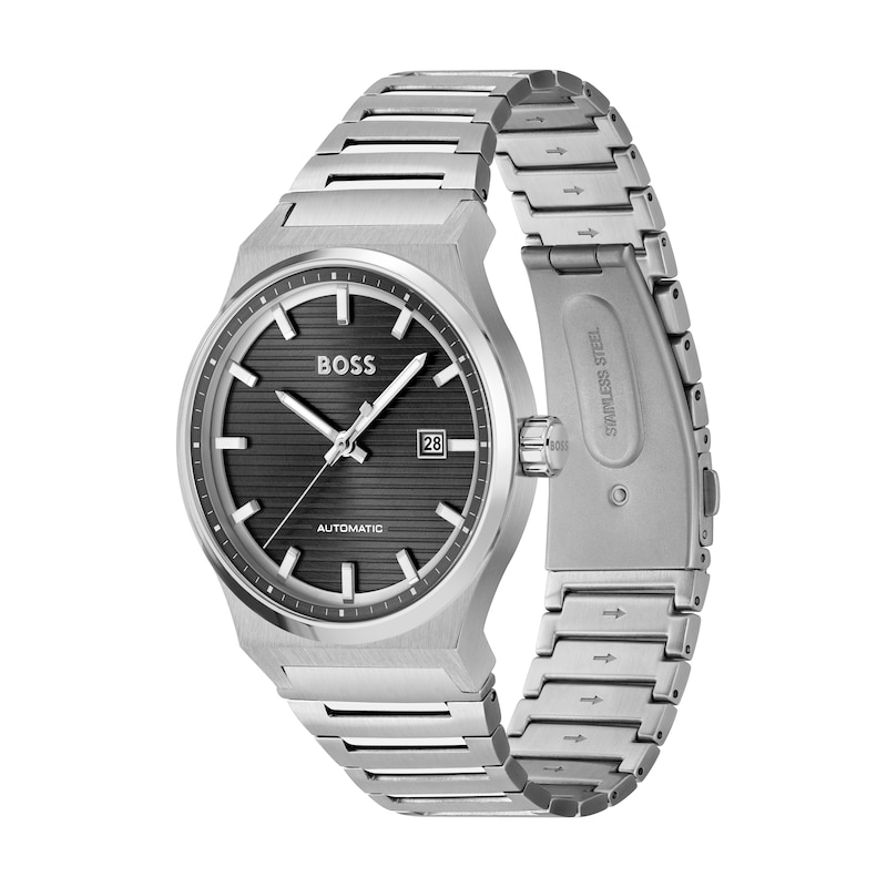 Main Image 3 of BOSS Candor 41mm Automatic Black Dial & Stainless Steel Bracelet Watch