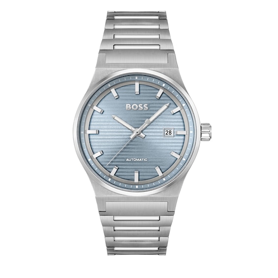 Men's Boss Candor 41Mm Automatic Blue Dial & Stainless Steel Bracelet Watch