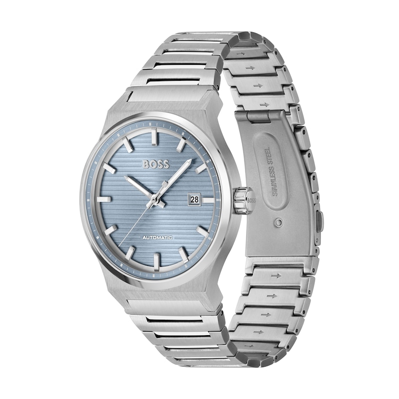 Main Image 3 of BOSS Candor 41mm Automatic Blue Dial & Stainless Steel Bracelet Watch