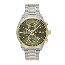 BOSS Grand Prix 44mm Two Tone Bracelet Watch