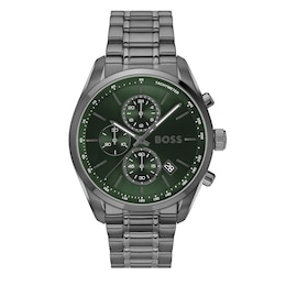 BOSS Grand Prix 44 Chronograph Calendar Grey IP Stainless Steel Watch