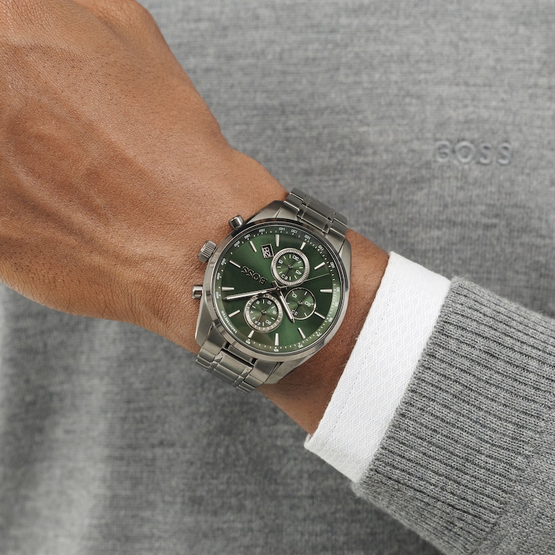 Main Image 2 of BOSS Grand Prix 44 Chronograph Calendar Grey IP Stainless Steel Watch