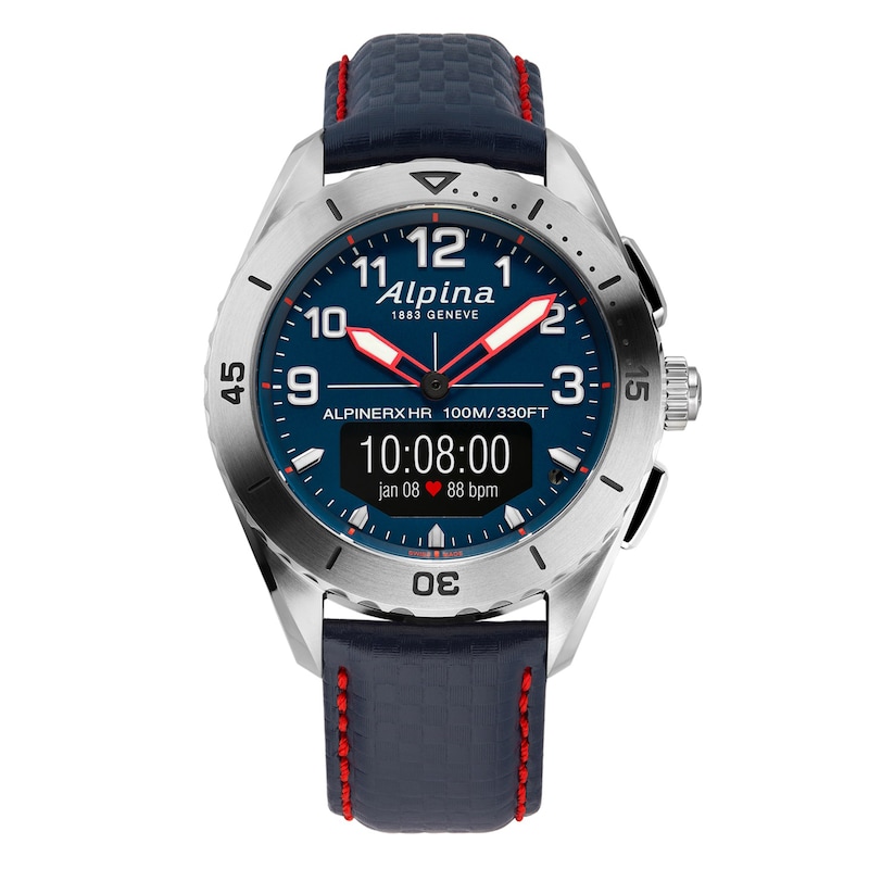 Alpina Alpiner X Alive Blue Leather Strap Smartwatch