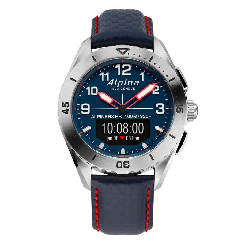 Alpina Alpiner X Alive Blue Leather Strap Smartwatch