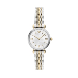 Emporio Armani Women's Mother Of Peal Dial & Two Tone Stainless Steel Watch