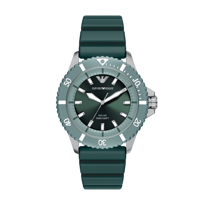 Main Image 1 of Emporio Armani Men's World Explorer Solar-Powered Green Silicone Strap Watch