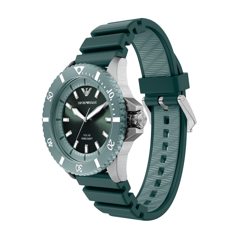 Main Image 2 of Emporio Armani Men's World Explorer Solar-Powered Green Silicone Strap Watch