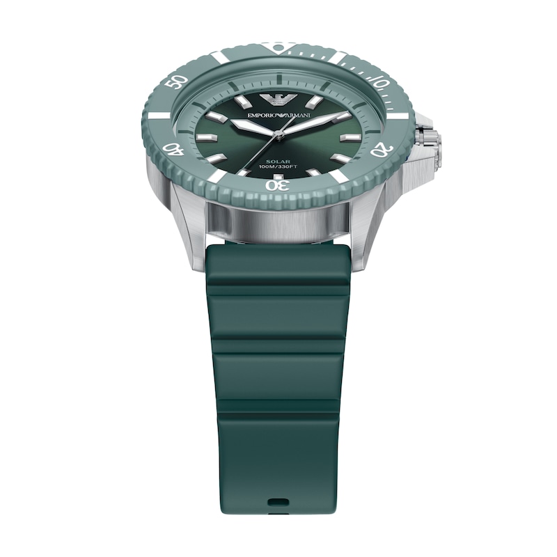 Main Image 3 of Emporio Armani Men's World Explorer Solar-Powered Green Silicone Strap Watch