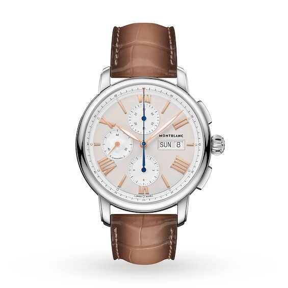 Men's Montblanc Star Legacy ’S Brown Leather Strap Watch