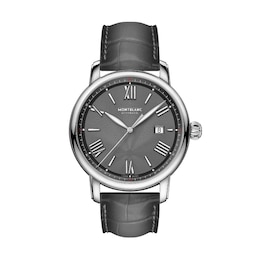 Montblanc Star Legacy Men’s Grey Leather Strap Watch