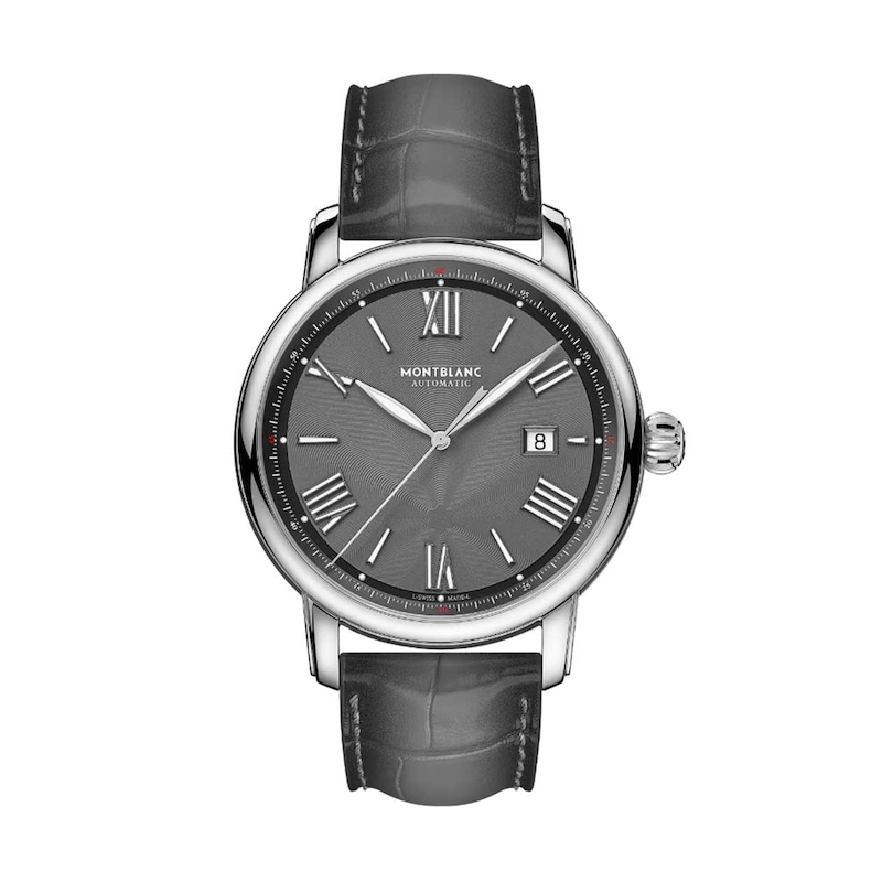Montblanc Star Legacy Men’s Grey Leather Strap Watch