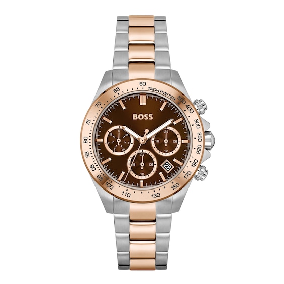 BOSS Novia Crystal Ladies Two Tone Bracelet Watch