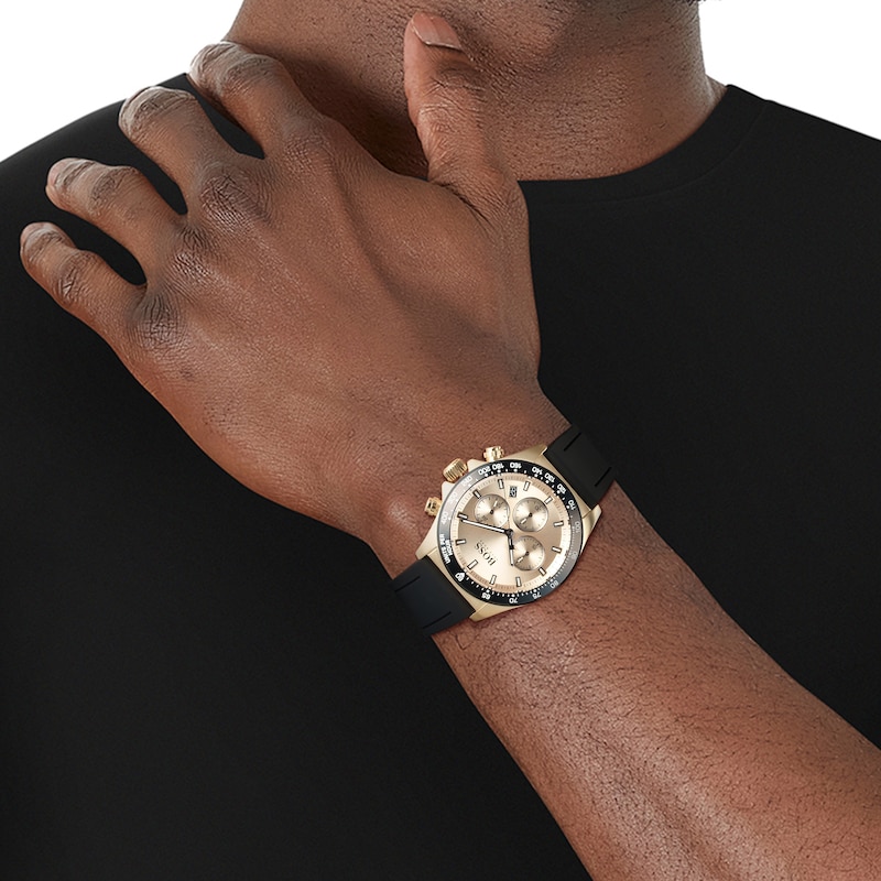 BOSS Hero Men's Black Silicone Strap Watch