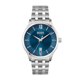 Boss Elite Men's Blue Dial & Stainless Steel Bracelet Watch