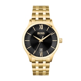 BOSS Elite Men's Yellow Gold Tone Bracelet Watch