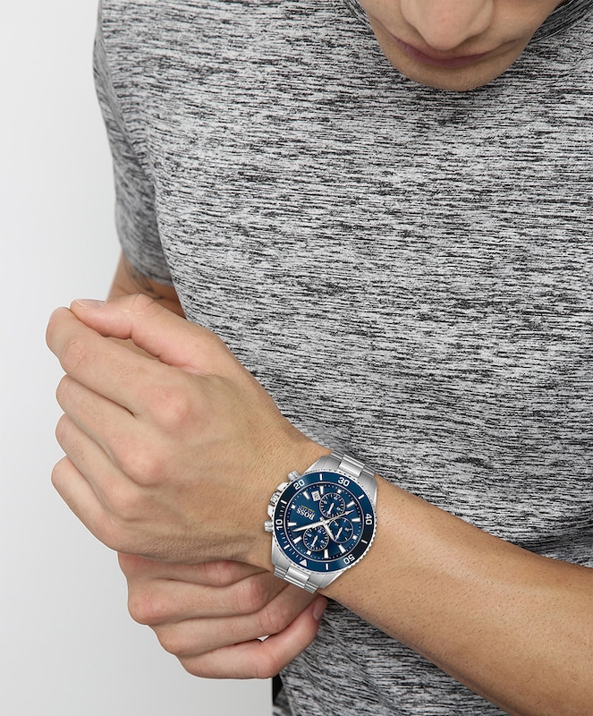 BOSS Admiral Blue Dial & Stainless Steel Mesh Bracelet Watch