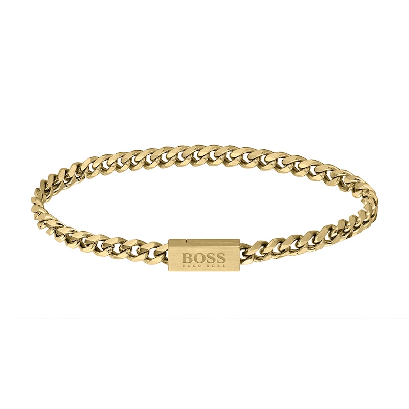 BOSS Chain Men's Yellow Gold-Tone 7 Inch Bracelet