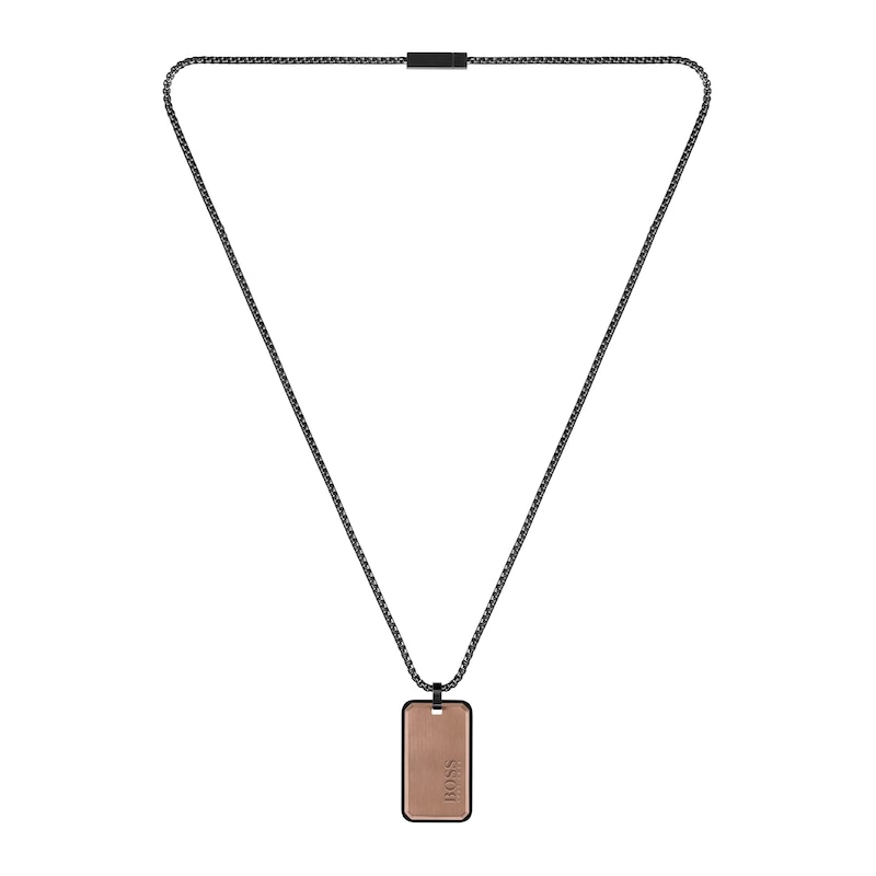 BOSS ID Men's Two Tone Dog Tag Pendant | Ernest Jones