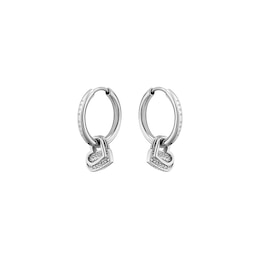 BOSS SOULMATE Ladies' Crystal Heart Stainless Steel Earrings