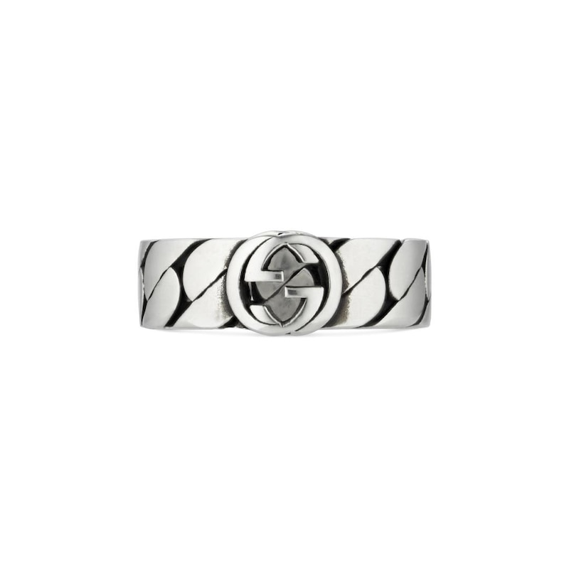 Gucci Interlocking Silver Size Q-R Ring