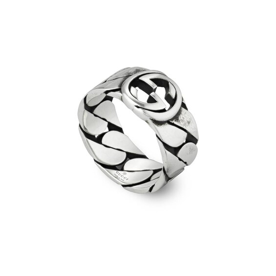 Gucci Interlocking G Size T-U Silver Ring