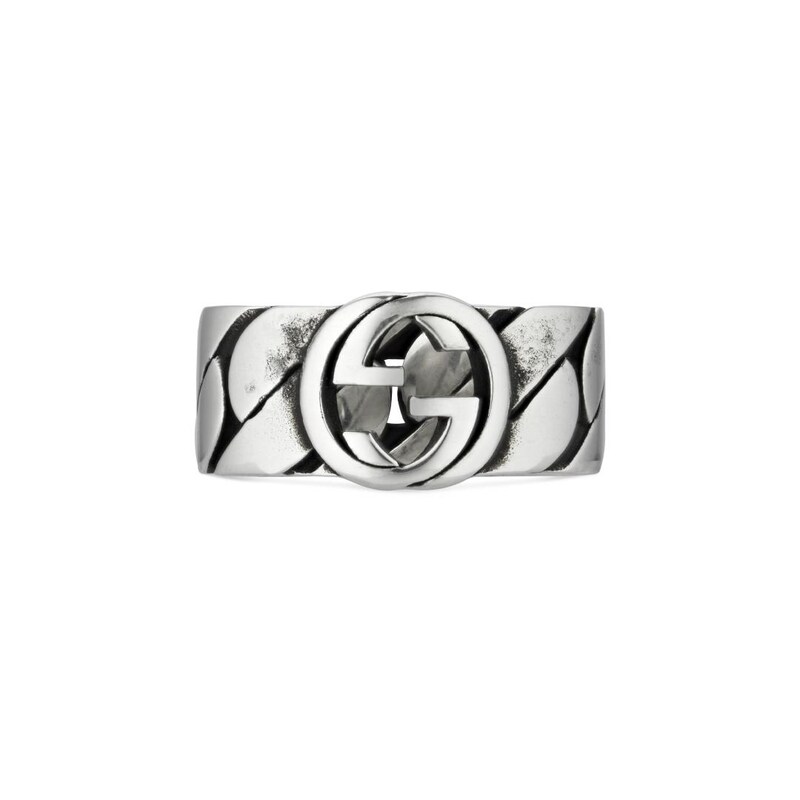 Gucci Interlocking G Size T-U Silver Ring